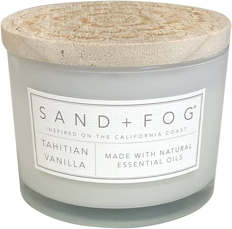 Sand + Fog Scented Candle - Tahitian Vanilla – Additional Scents and Sizes – 100% Cotton Lead... | Amazon (US)