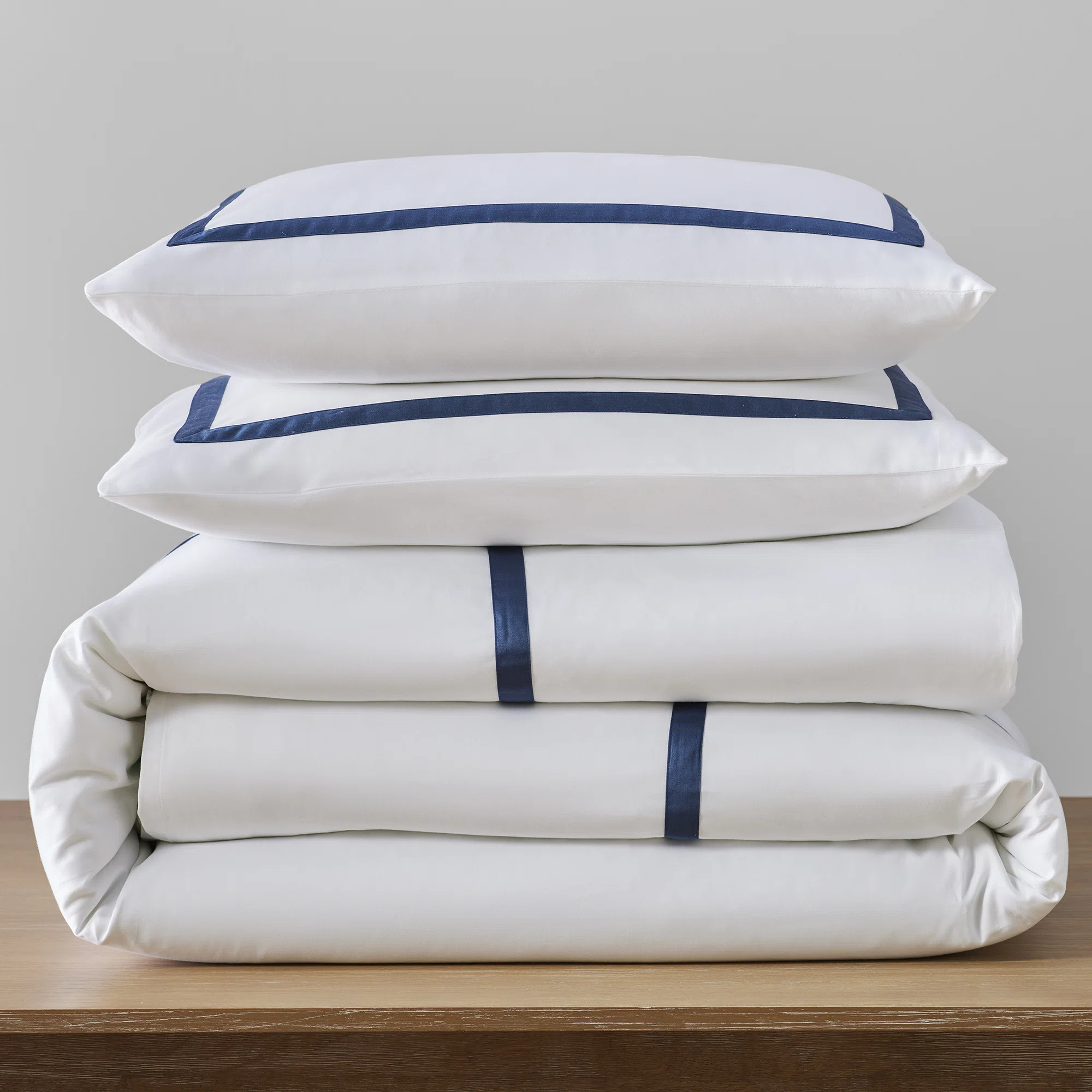 RE/FINE™ Danfield Cotton Sateen Hotel Stripe Duvet Cover Set & Reviews | Wayfair | Wayfair North America