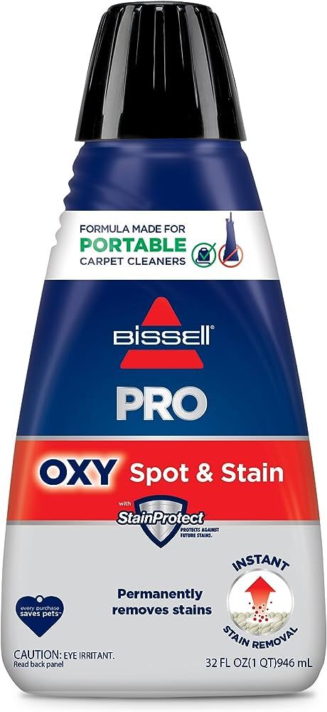 Bissell Professional Spot and Stain + Oxy Portable Machine Formula, 32 Fl Oz (Pack of 1) | Amazon (US)