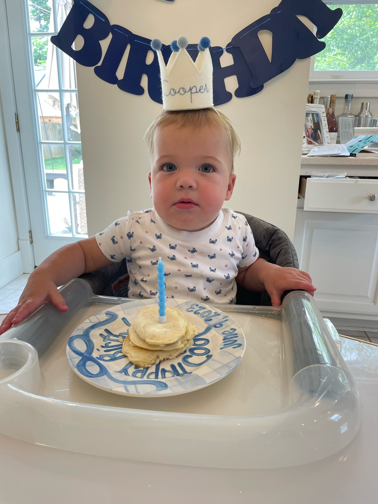 First birthday traditions! Made pancakes on his custom birthday plate and got this adorable little hat (that he was not happy about wearing lol)

Birthday crown, custom birthday hat with name , birthday hat with name , birthday plate with name, blue and white birthday plate , smash cake plate  

#LTKBaby #LTKParties #LTKKids