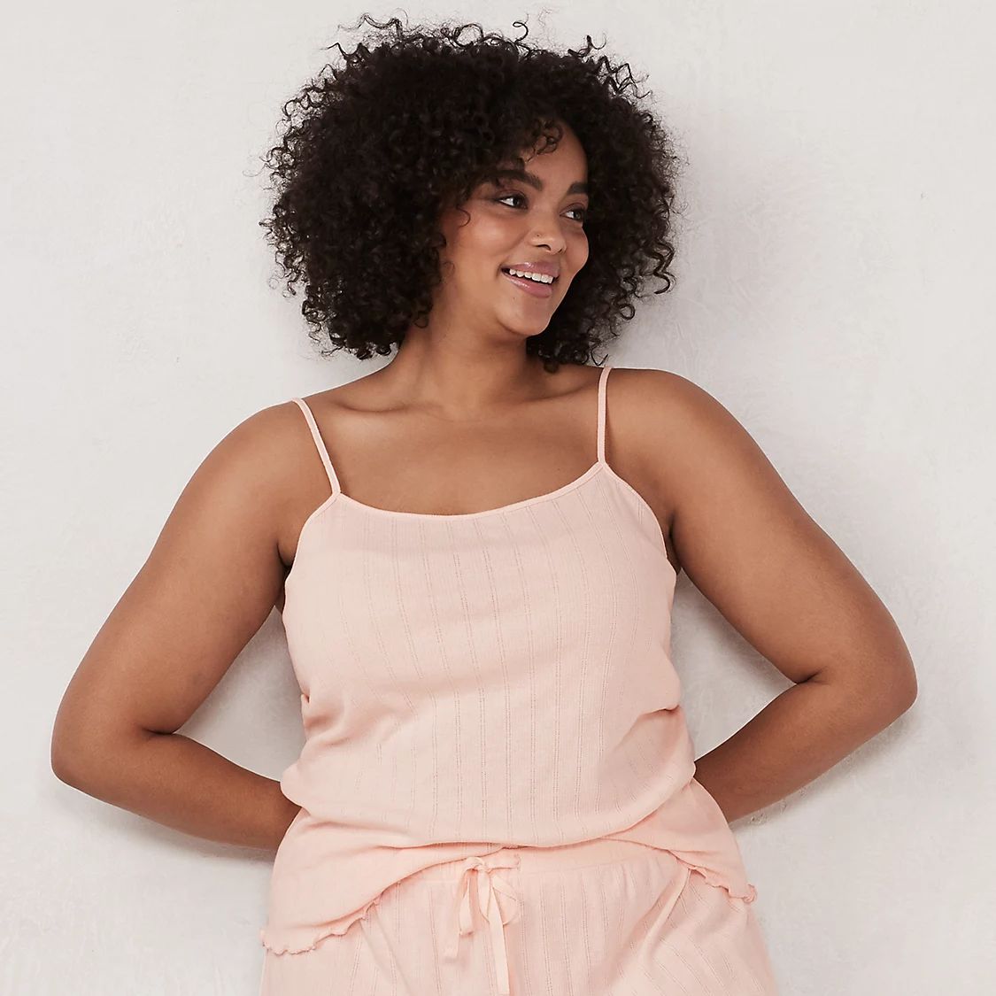 Plus Size LC Lauren Conrad Pointelle Cami Pajama Tank Top | Kohl's