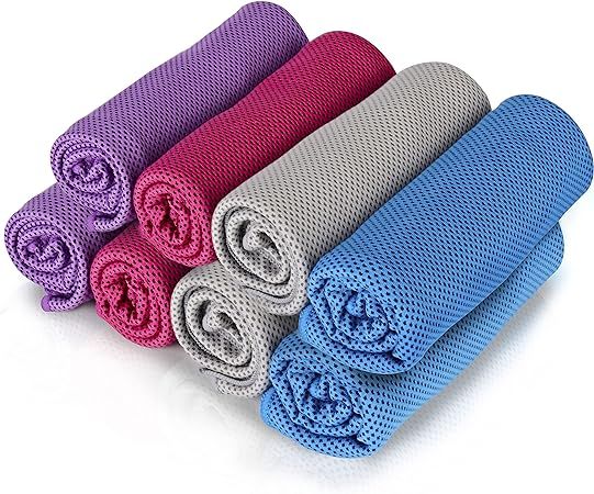 8Packs Cooling Towel (40"x 12"), Ice Towel, Microfiber Towel, Soft Breathable Chilly Towel Stay C... | Amazon (US)