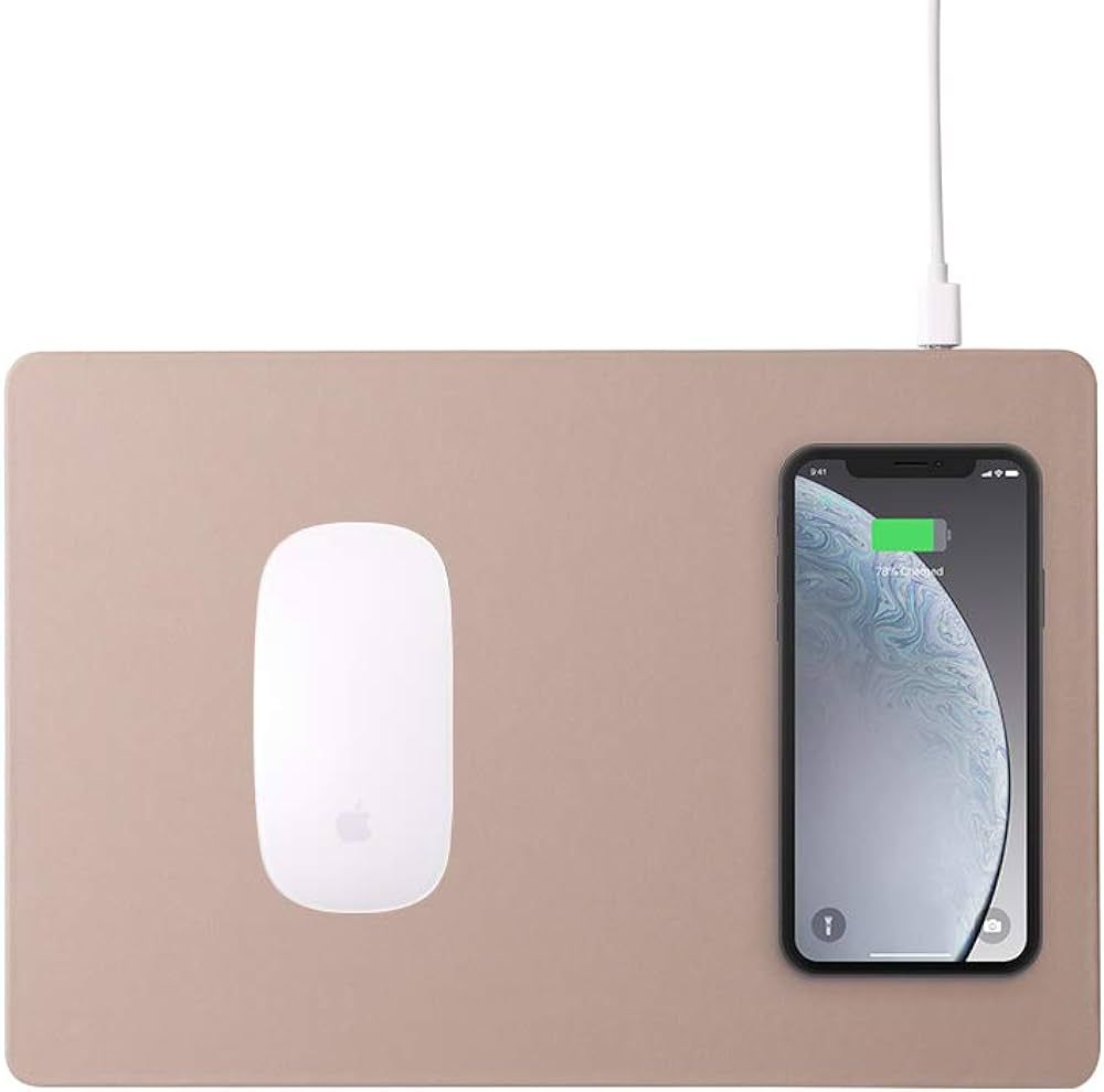 POUT H3 - Qi Wireless Charging Mouse Pad Mat for iPhone, Airpod, Samsung Galaxy (Latte Cream) | Amazon (US)