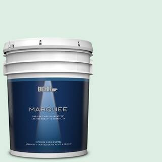 BEHR MARQUEE 5 gal. #M420-1 Sparkling Brook Satin Enamel Interior Paint & Primer 745005 - The Hom... | The Home Depot