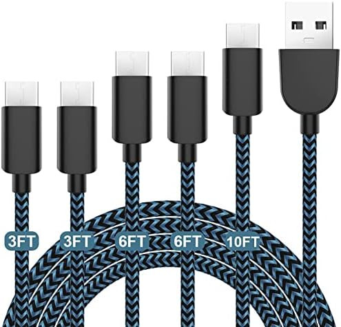 5Pack (3/3/6/6/10FT) Fast Charging 3A USB-C to USB-A Cable Rapid Charger Quick Cord Compatible Sa... | Amazon (US)