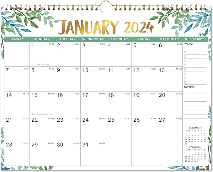 Wall Calendar 2024-2024 Wall Calendar from January 2024 to December 2024, 11.5"x 15", Monthly Cal... | Amazon (US)