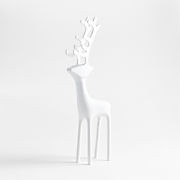 9" White Reindeer Decoration + Reviews | Crate & Barrel | Crate & Barrel