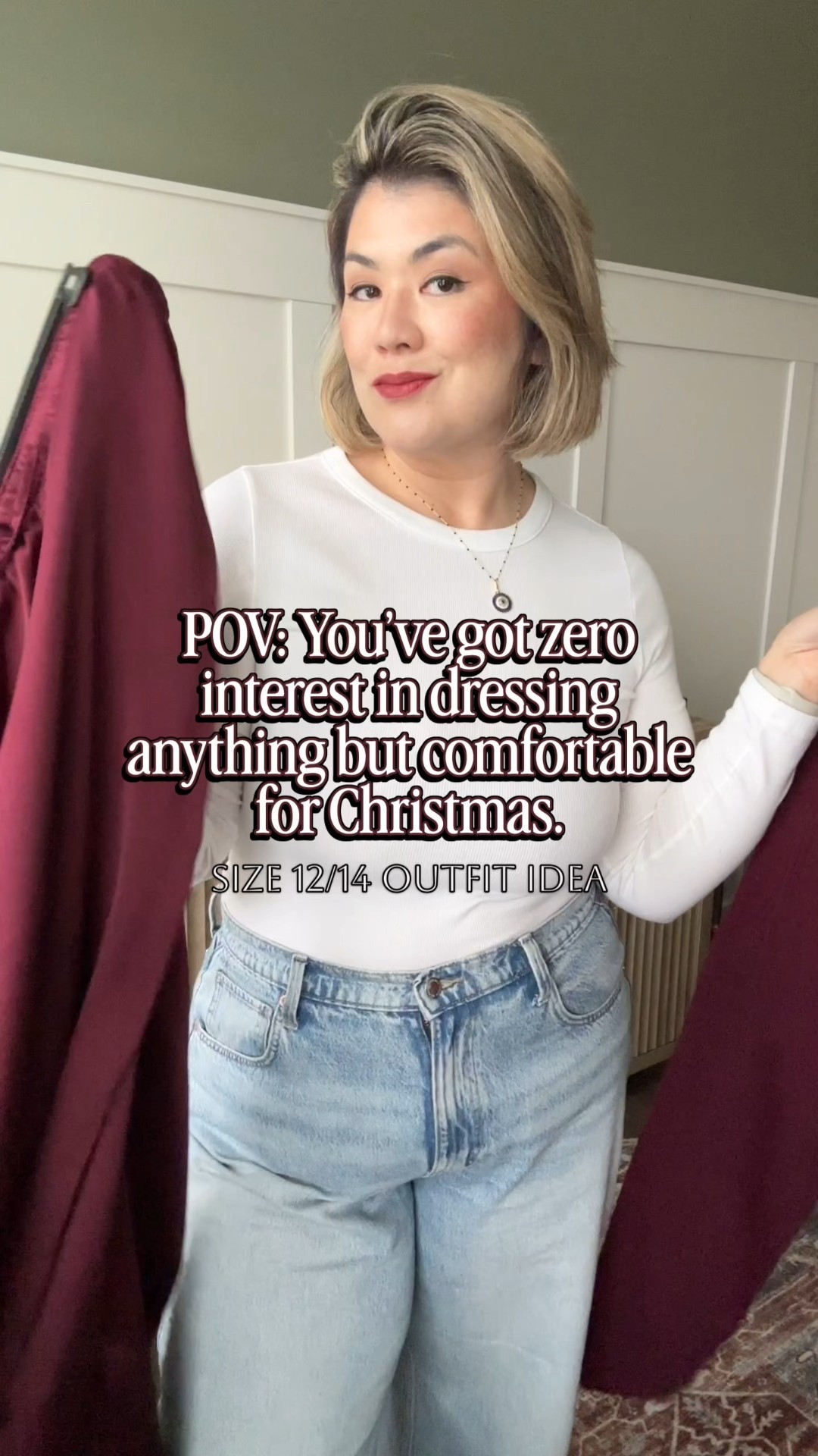 Here it is! As the days have passed, I’m more and more pleased with the purchase of these pants! Definitely wearing this for Christmas Day!

I sized up to an XL in the pants to make sure there was no tugging in the tummy area. It fits loose, but exactly the way I wanted it to fit  

#LTKHoliday #LTKMidsize