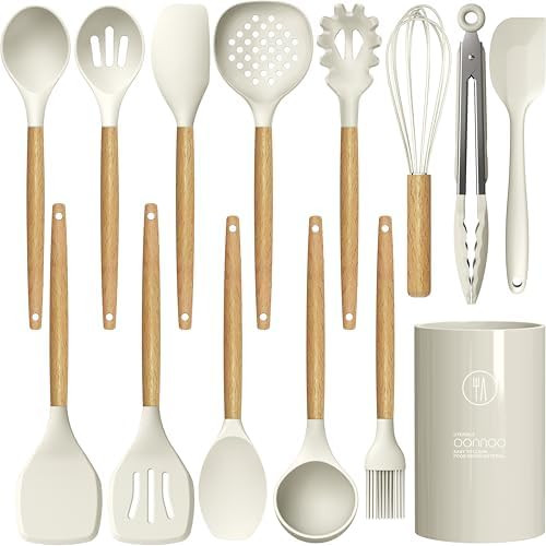 oannao Silicone Cooking Utensils Set - 446°F Heat Resistant Silicone Kitchen Utensils for Cookin... | Amazon (US)