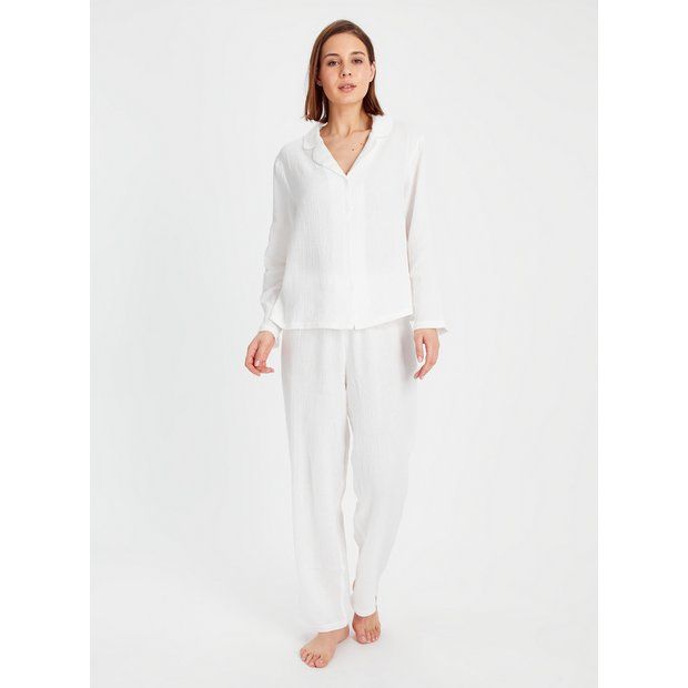 Buy White Double Cloth Pyjamas 16 | Pyjamas | Tu | Tu Clothing