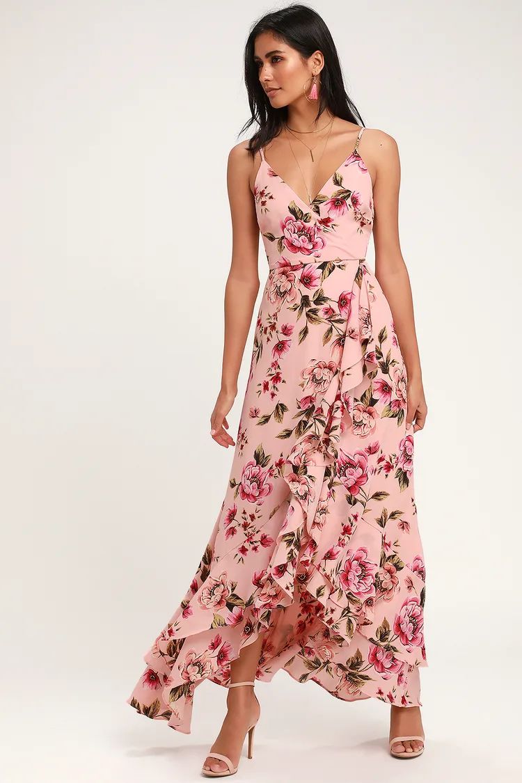 Bodacious Bella Blush Pink Floral Print Maxi Dress | Lulus (US)