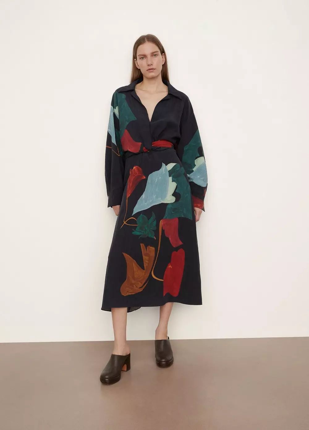 Abstract Painted Slim Fitted Wrap Dress | Vince LLC