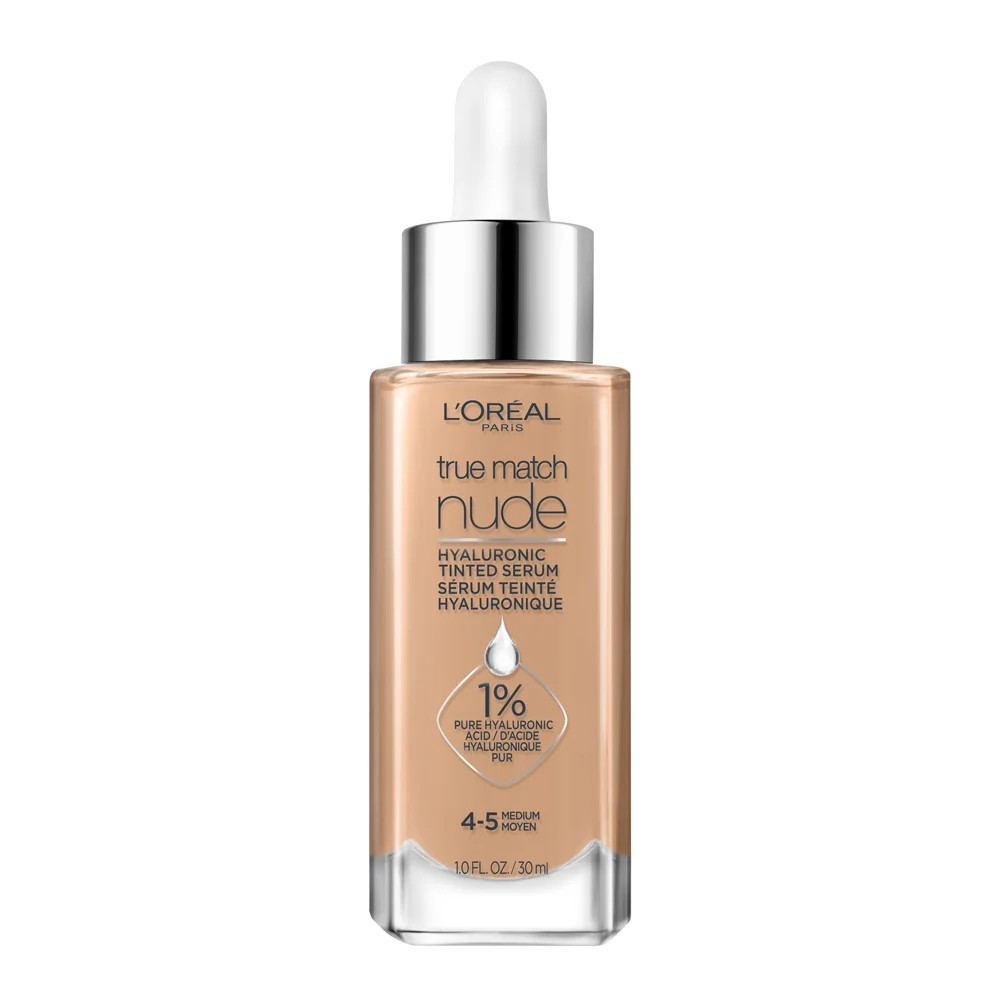 L'Oreal Paris True Match Hyaluronic Tinted Serum Foundation Makeup, Medium 4-5, 1 fl. oz. - Walma... | Walmart (US)