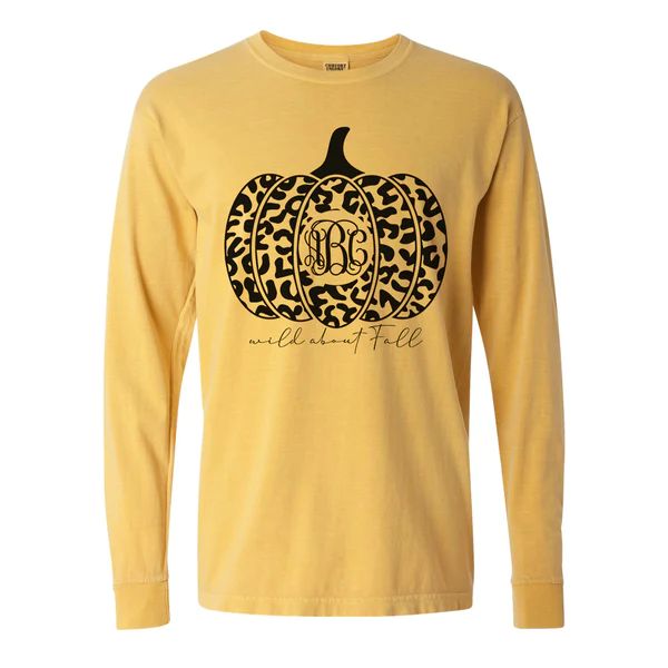 Monogrammed 'Wild About Fall' Comfort Colors Long Sleeve T-Shirt | United Monograms