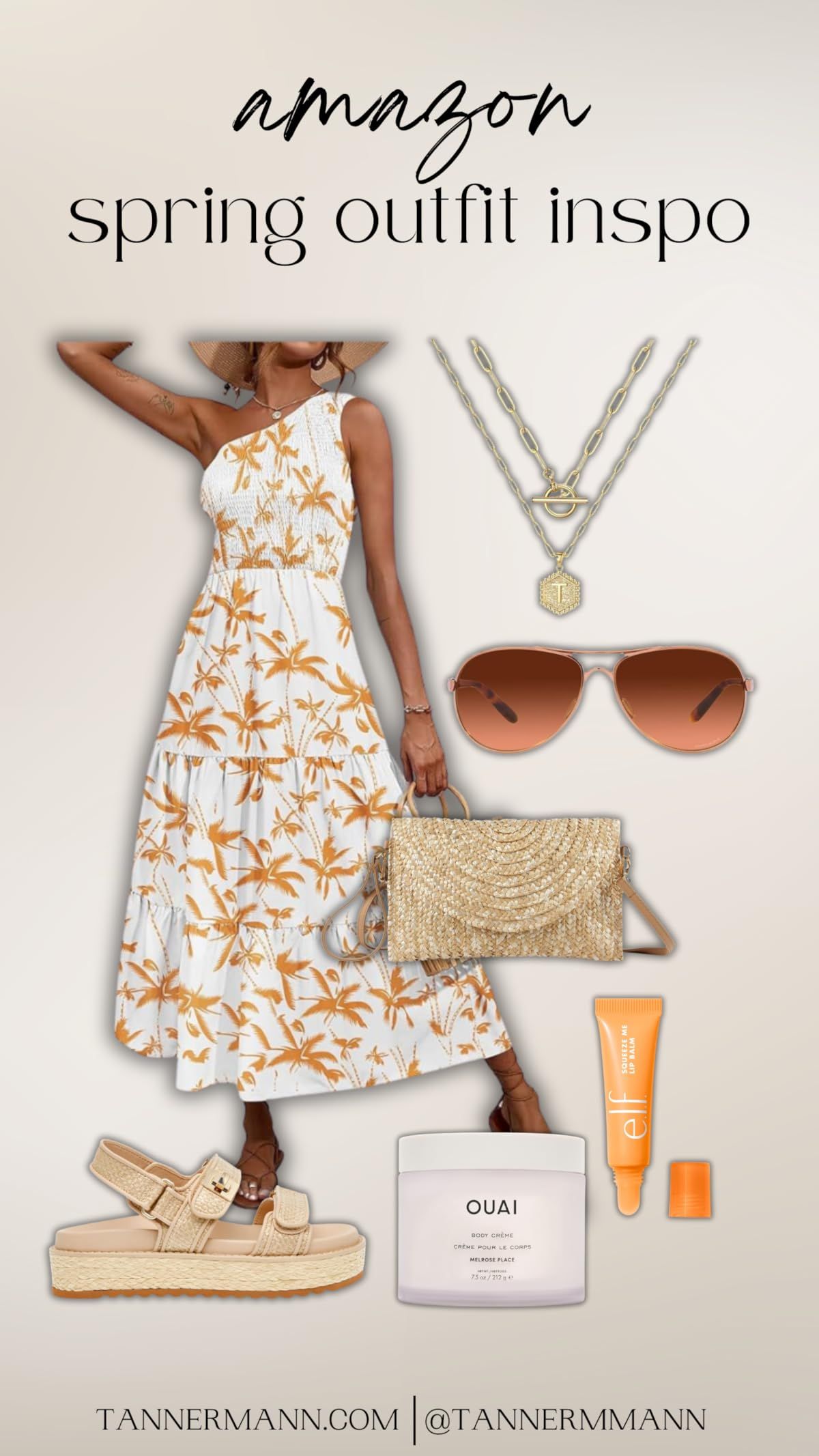 BTFBM Women One Shoulder Summer Dresses 2024 Sleeveless Casual High Waist Floral Flowy Beach Boho Smocked Maxi Dress | Amazon (US)