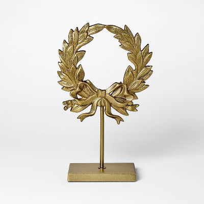 Metal Christmas Wreath Figural Gold - Threshold™ designed with Studio McGee | Target