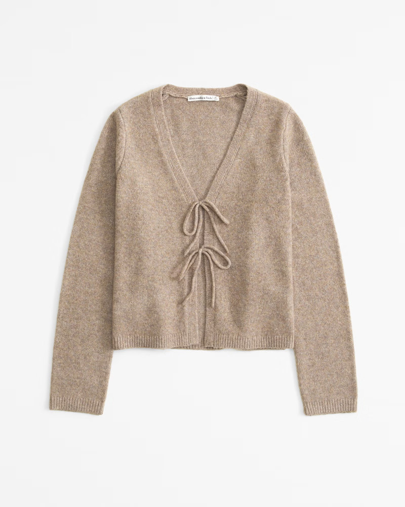 Abercrombie & Fitch Women's Tie-Front Cardigan in Brown - Size L | Abercrombie & Fitch (US)