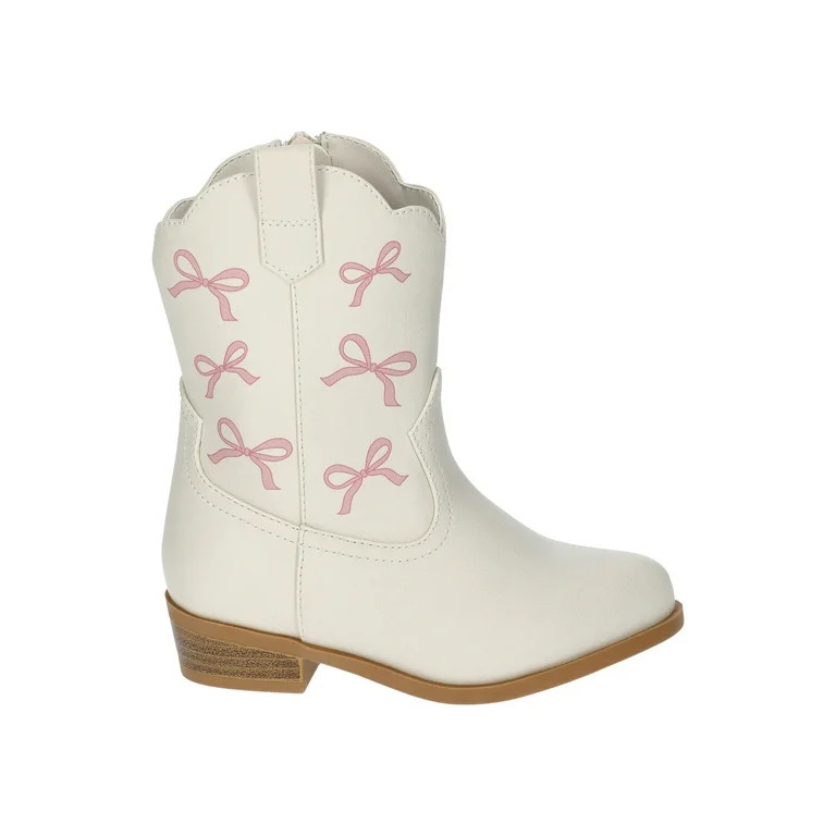 Wonder Nation Toddler Girls Bow Print Western Cowgirl Boots | Walmart (US)