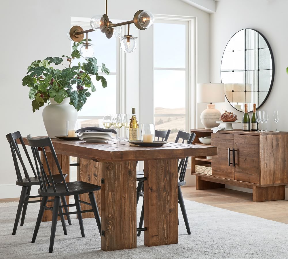 North Reclaimed Wood Extending Dining Table, Rustic Barnwood | Pottery Barn (US)