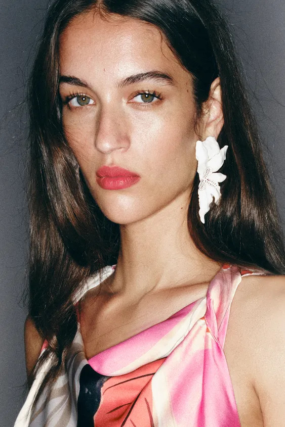 MAXI FAN FLOWER EARRINGS | Zara UK