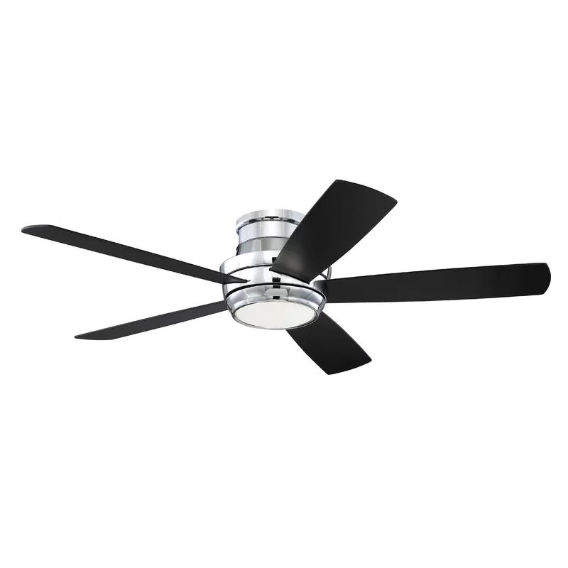 52" Canup 5 - Blade LED Standard Ceiling Fan with Remote Control and Light Kit Included | Wayfair Professional