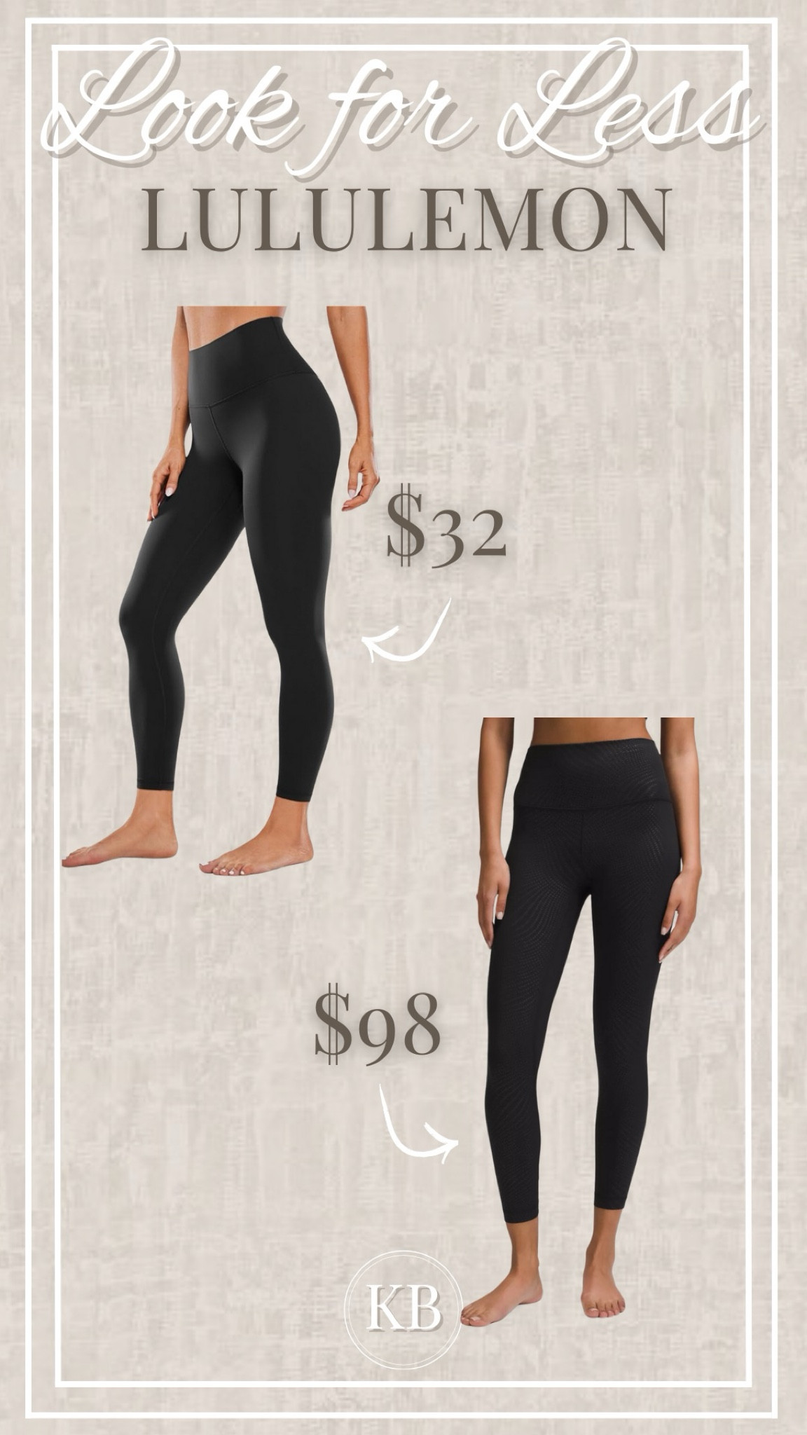 Look for Less
Lululemon 
Amazon

#LTKfitness #LTKfindsunder100 #LTKfindsunder50