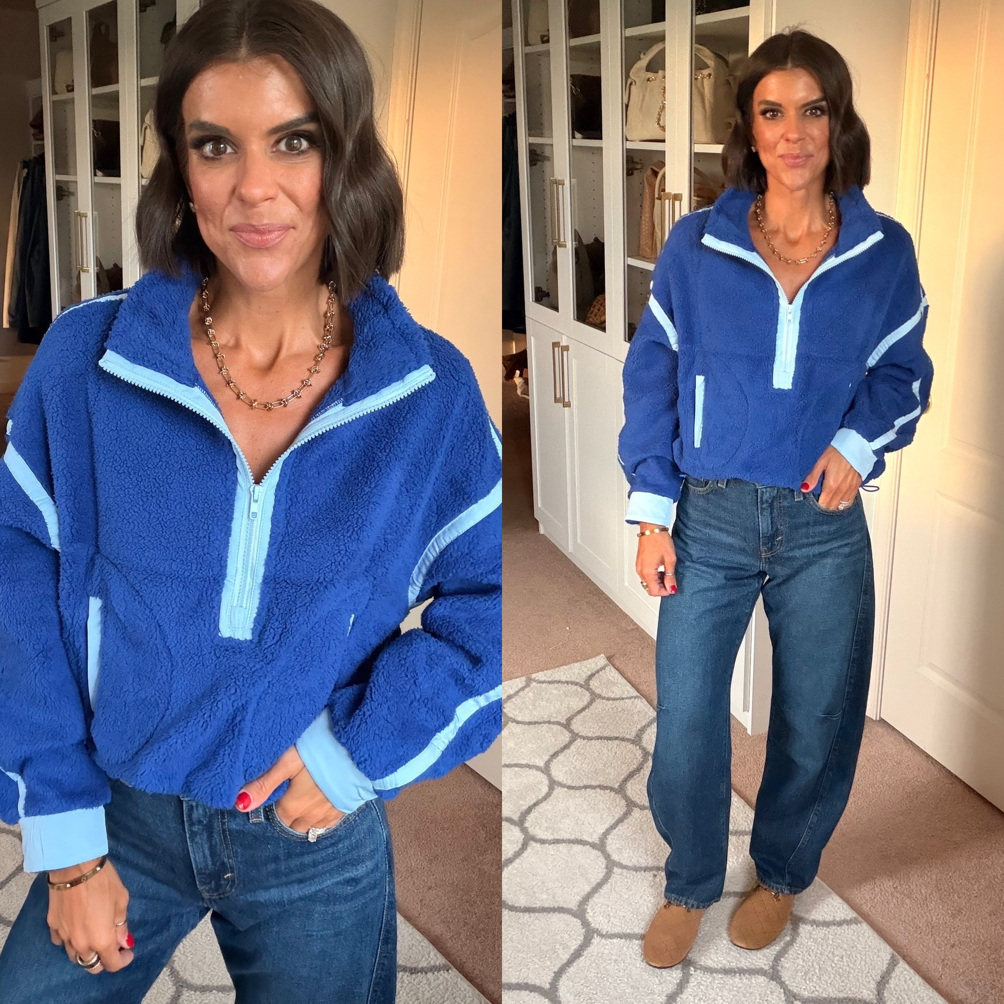 Size small in fleece size 24 in jeans

#LTKdayinmylife #LTKgrwm #LTKmomlife