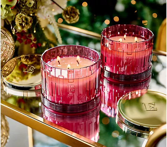 Elton John by Slatkin + Co. S/2 14oz Mulled Pomegranate Wine Candles | QVC