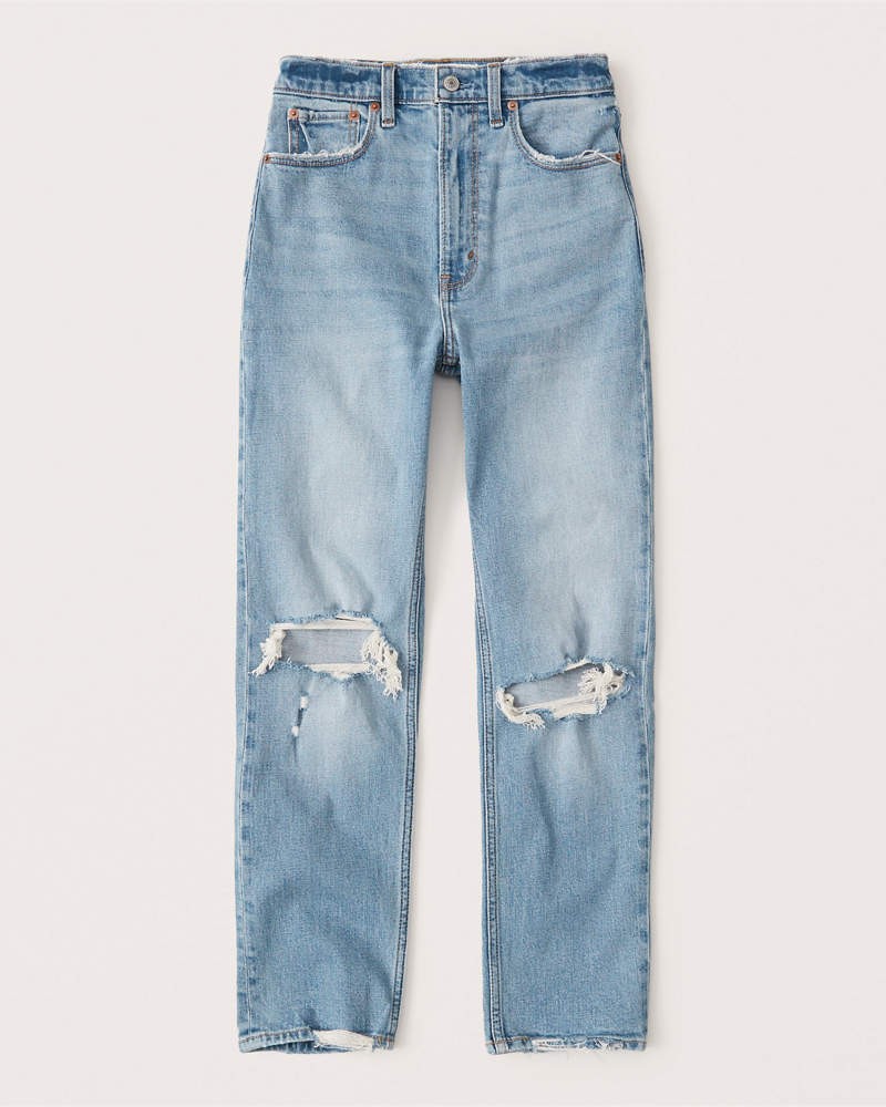 Women's Ultra High Rise Ankle Straight Jeans | Women's Sale Up to 40% Off | Abercrombie.com | Abercrombie & Fitch (US)