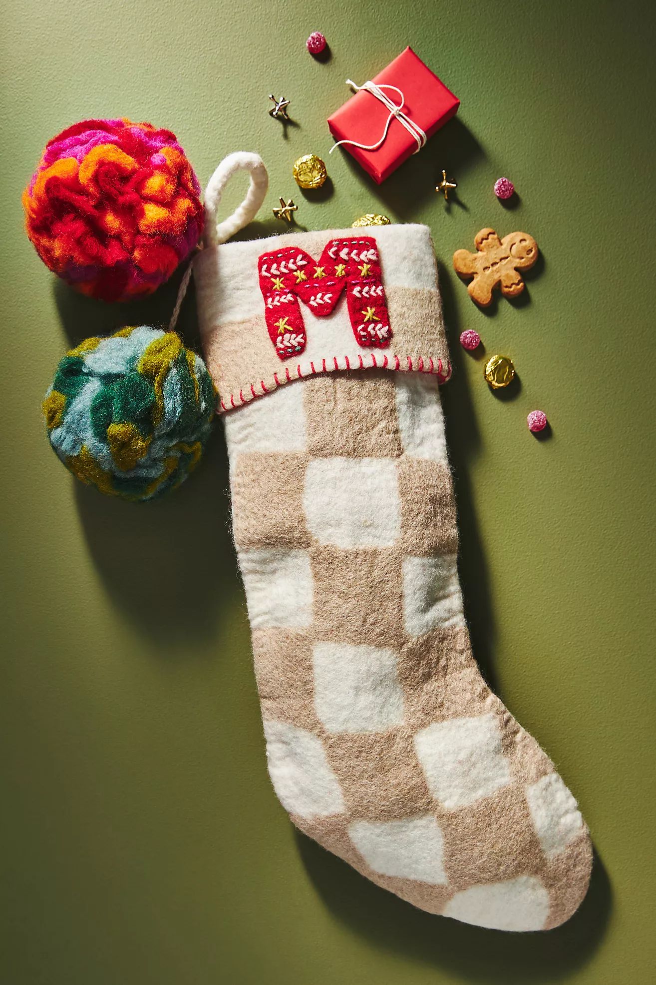 Monogram Felted Stocking | Anthropologie (US)