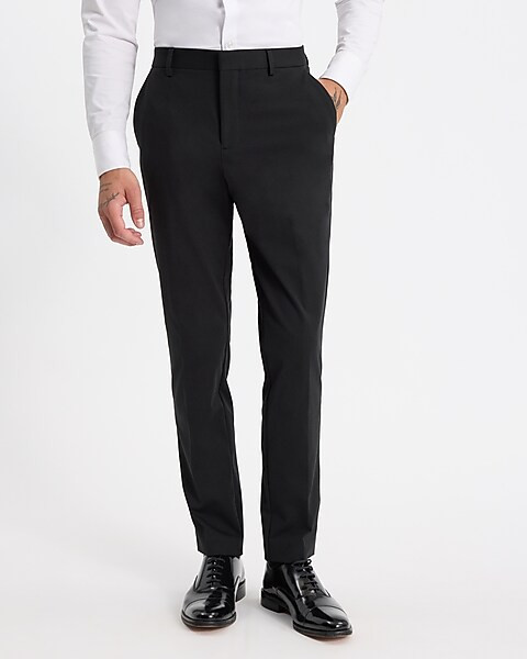 Slim Black Stretch Cotton-Blend Knit Suit Pant | Express