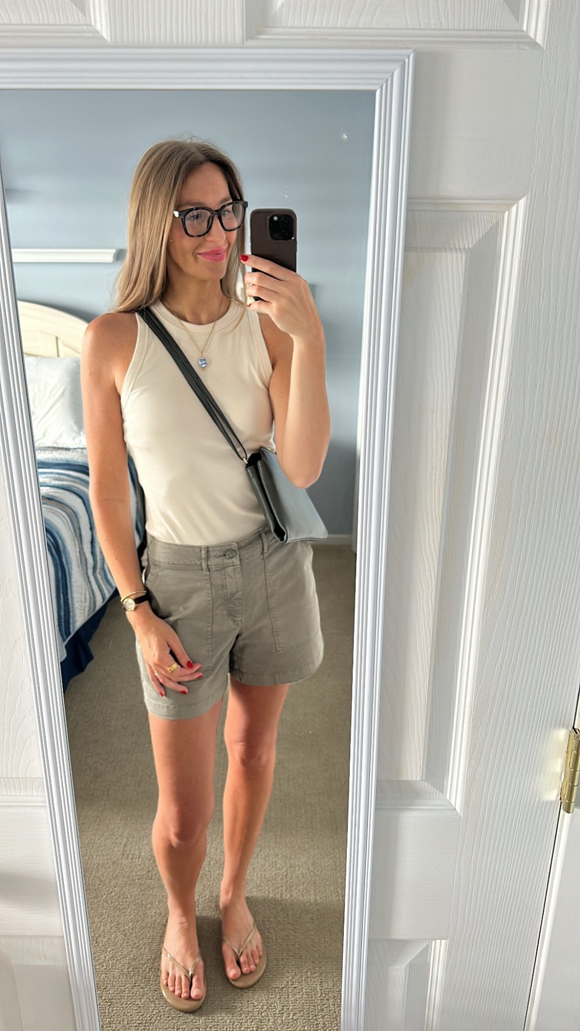 Easy shorts and the tank I have in every single color— dress up or down! • 5’10” 140lbs // top: large / shorts: 6 / shoes: tts

#LTKStyleTip #LTKFindsUnder50 #LTKSummerEdit