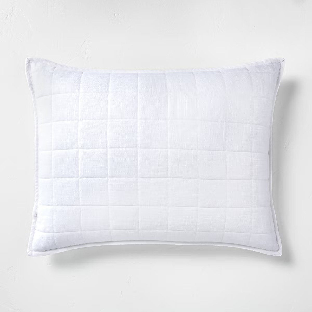 Standard Heavyweight Linen Blend Quilt Pillow Sham White - Casaluna™: Rayon & Cotton, OEKO-TEX ... | Target