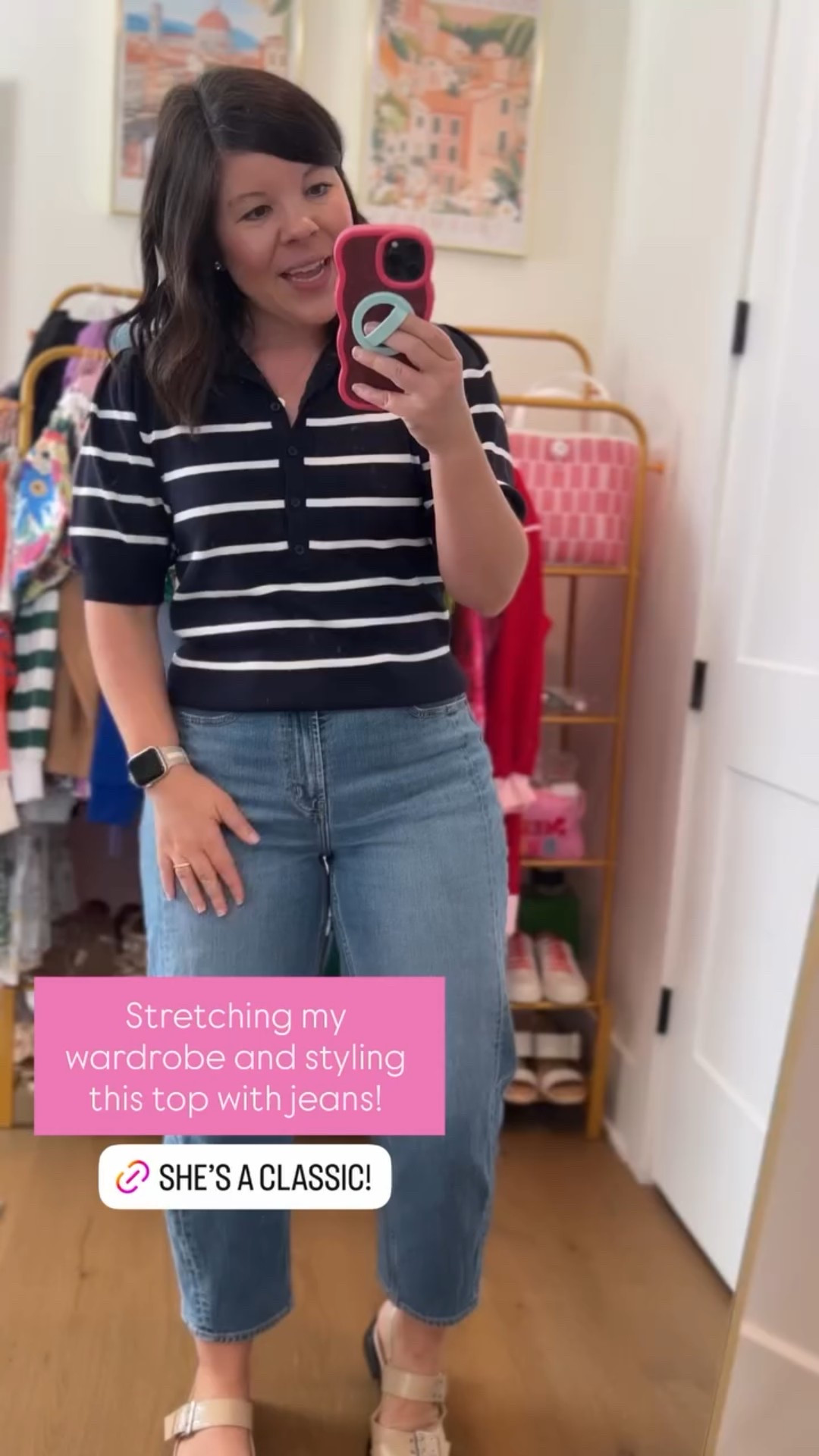 Stretching my wardrobe and styling this top with jeans!