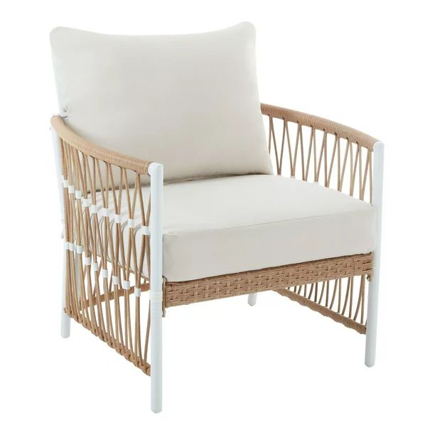 Better Homes & Gardens Lilah 4-Piece Outdoor Wicker Stationary Conversation Set, Off-White - Walm... | Walmart (US)