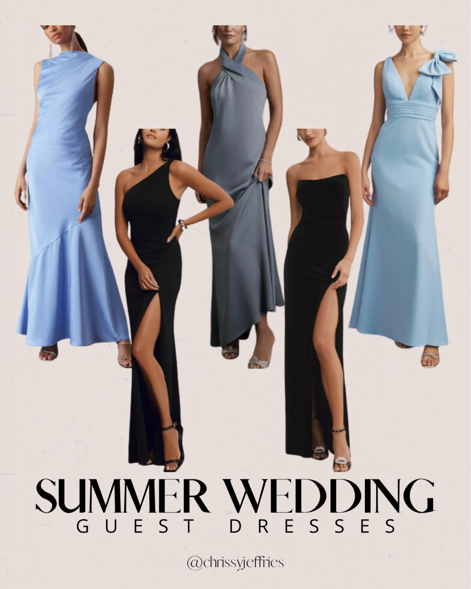 Step into elegance with these stunning summer wedding guest dresses! From classic black to beautiful shades of blue and grey, these dresses are perfect for making a sophisticated statement. Whether you prefer one-shoulder designs, sleek halter necks, or timeless silhouettes, these styles will ensure you look effortlessly chic at any summer wedding. 

#WeddingGuestDresses #SummerFashion #ElegantStyles #ChicOutfits #WeddingSeason

#LTKwedding #LTKsummer