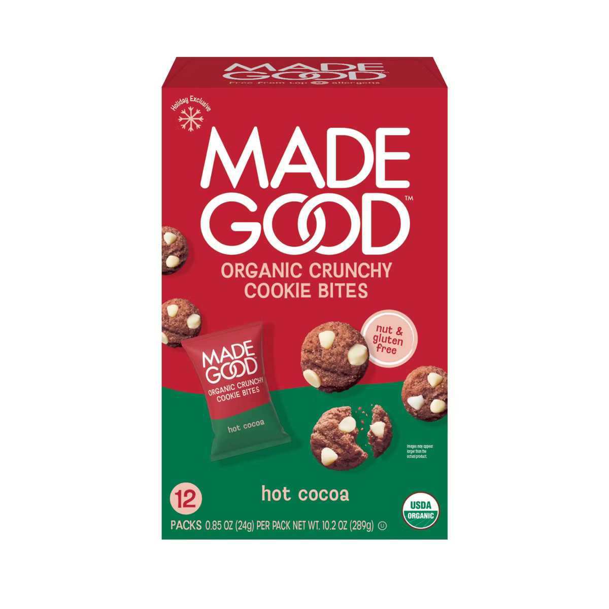 MadeGood Organic Crunchy Hot Cocoa Mini Holiday Cookies - 10.2oz | Target