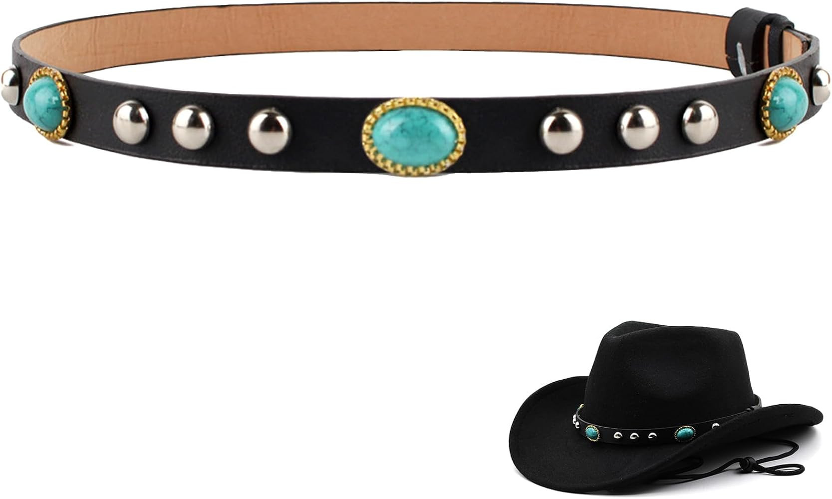 Cowboy Hat Bands for Men Women, Leather Hatbands Belt for Cowboy/Western/Fedora/Cowgirl Hats | Amazon (US)