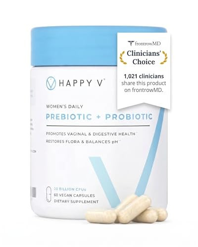 Happy V Dr. Formulated Vaginal Probiotics for Women Odor & Itch Support, Urinary & Gut Health, pH Balance | Womens Daily Probiotic with Patented Prebiotics & Lactobacillus for Feminine Wellness | Amazon (US)