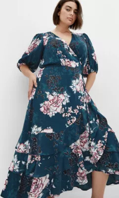 City Chic Bri Floral Wrap Dress | Belk