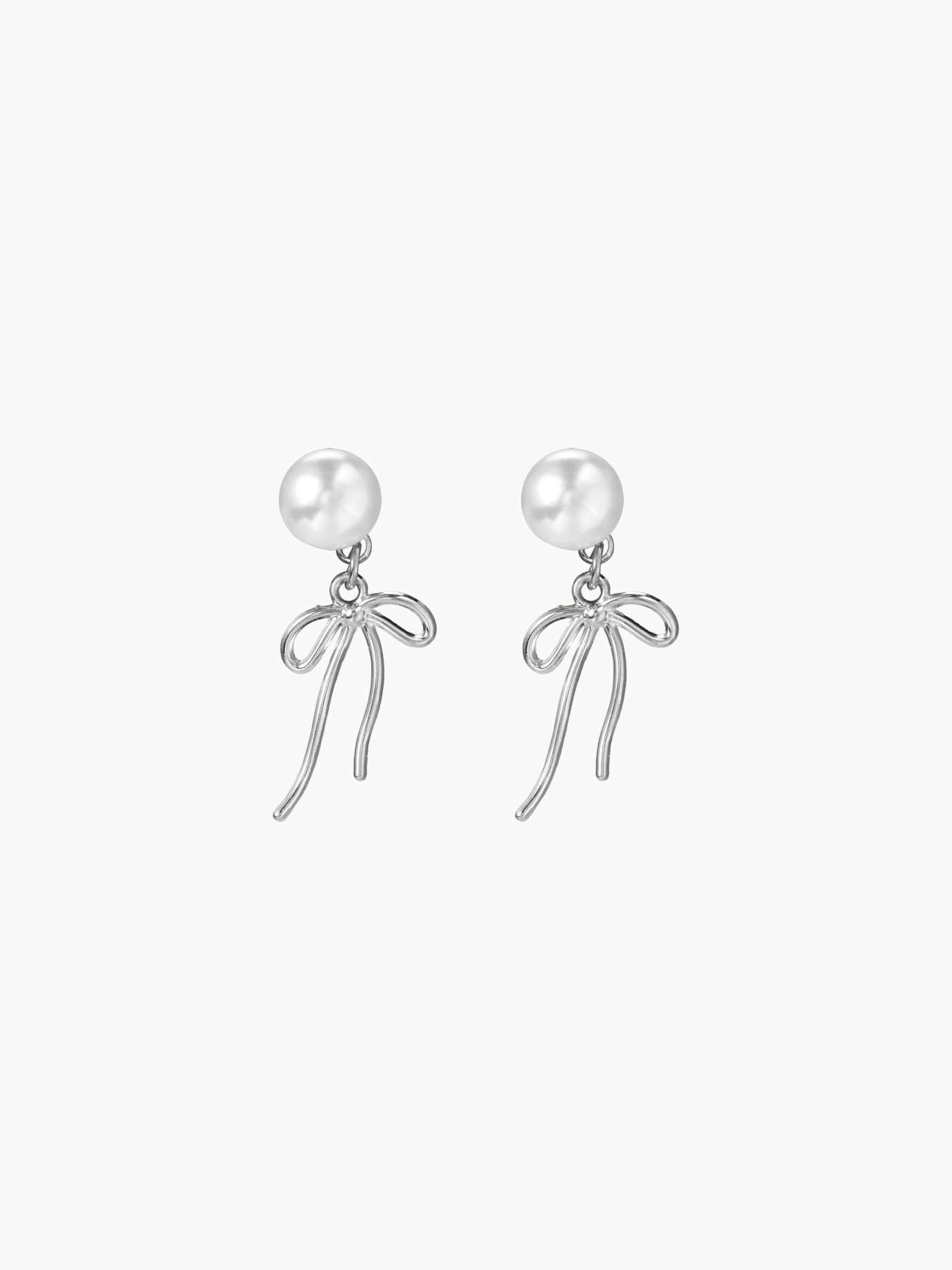 FAUX PEARL & BOWKNOT DROP EARRINGS | Cider