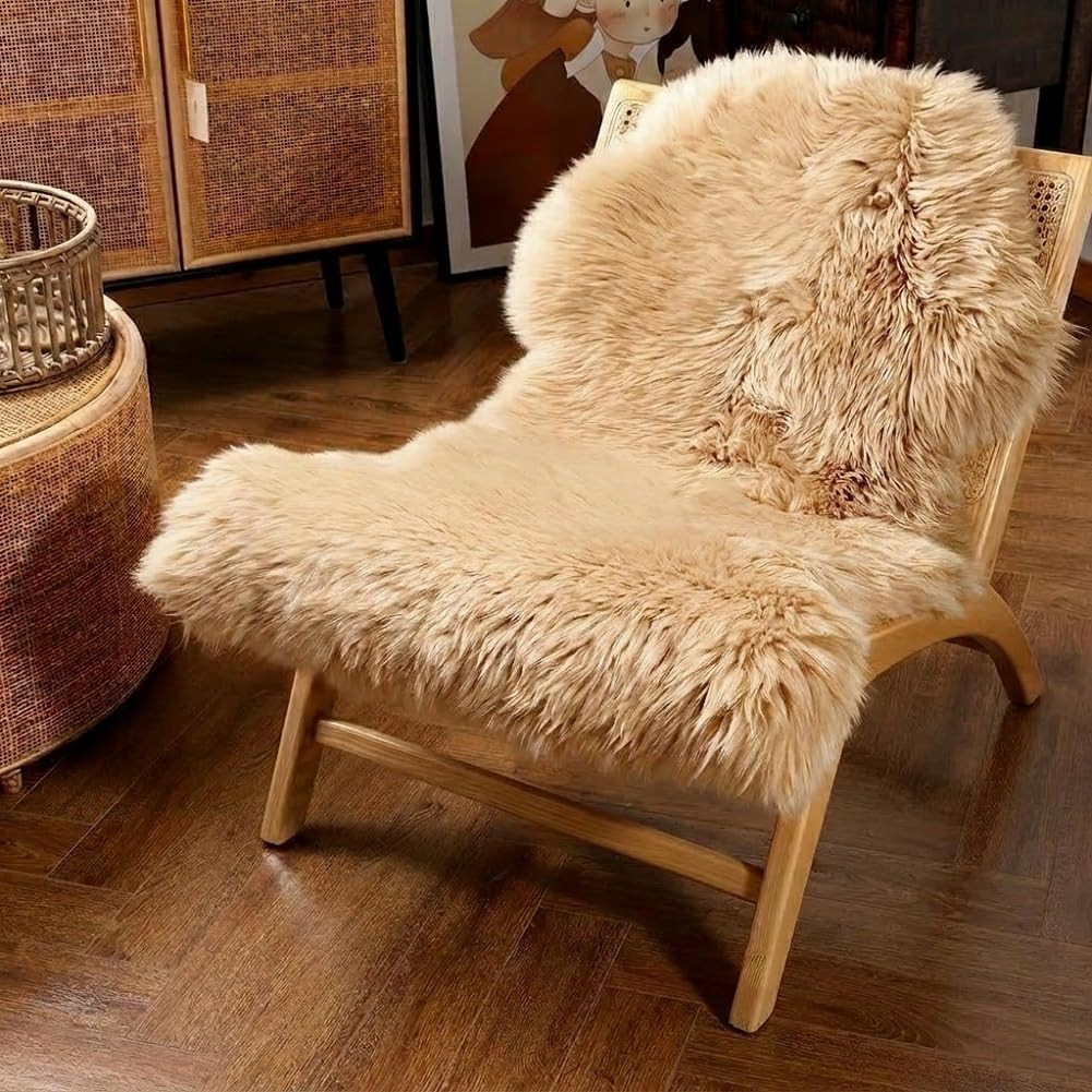 Premium Genuine Fur Sheepskin Rug Real Australia Sheepskin Natural Luxury Fluffy Lambskin Fur Are... | Amazon (US)
