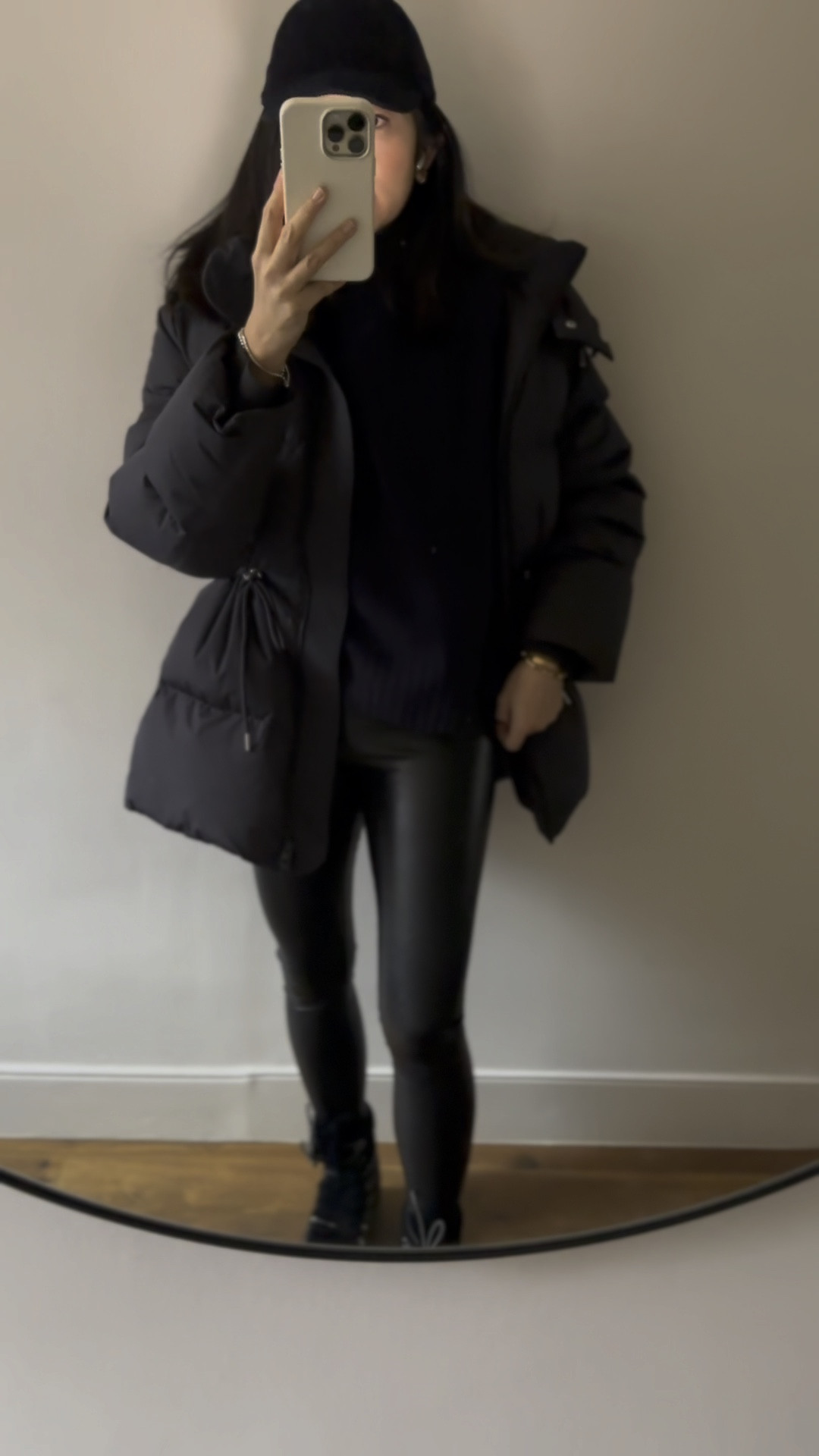 Puffer jacket with drawstring waist hot sale