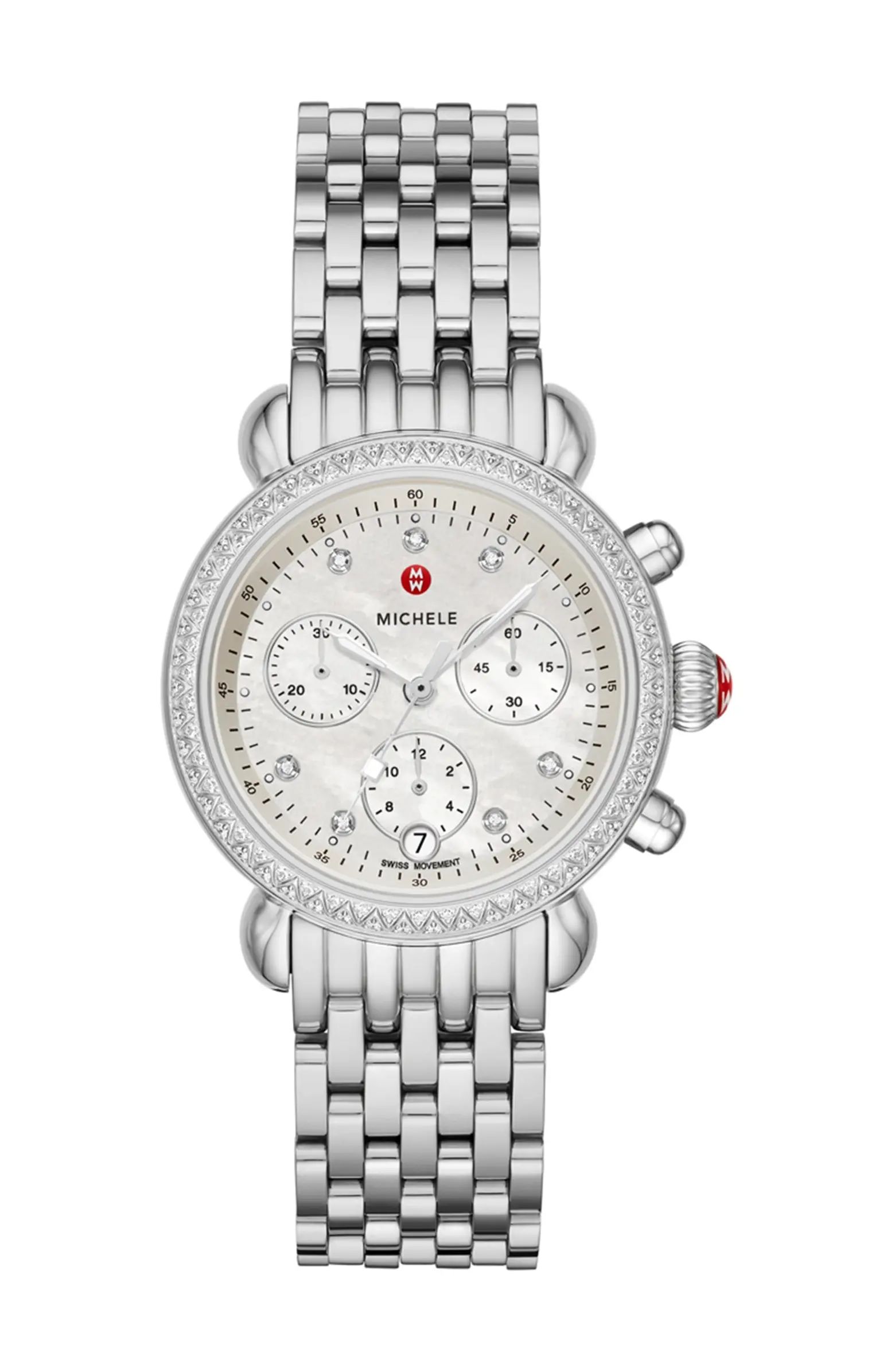 MICHELE Women's Diamond Accent Stainless CSX36 Watch, 36mm - 0.62ctw | Nordstromrack | Nordstrom Rack