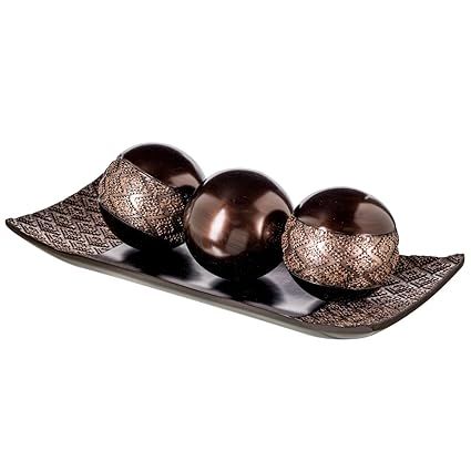 Dublin Home Decor Tray and Orbs Balls Set of 3 - Coffee Table Mantle Decor Centerpiece Bowl with ... | Amazon (US)