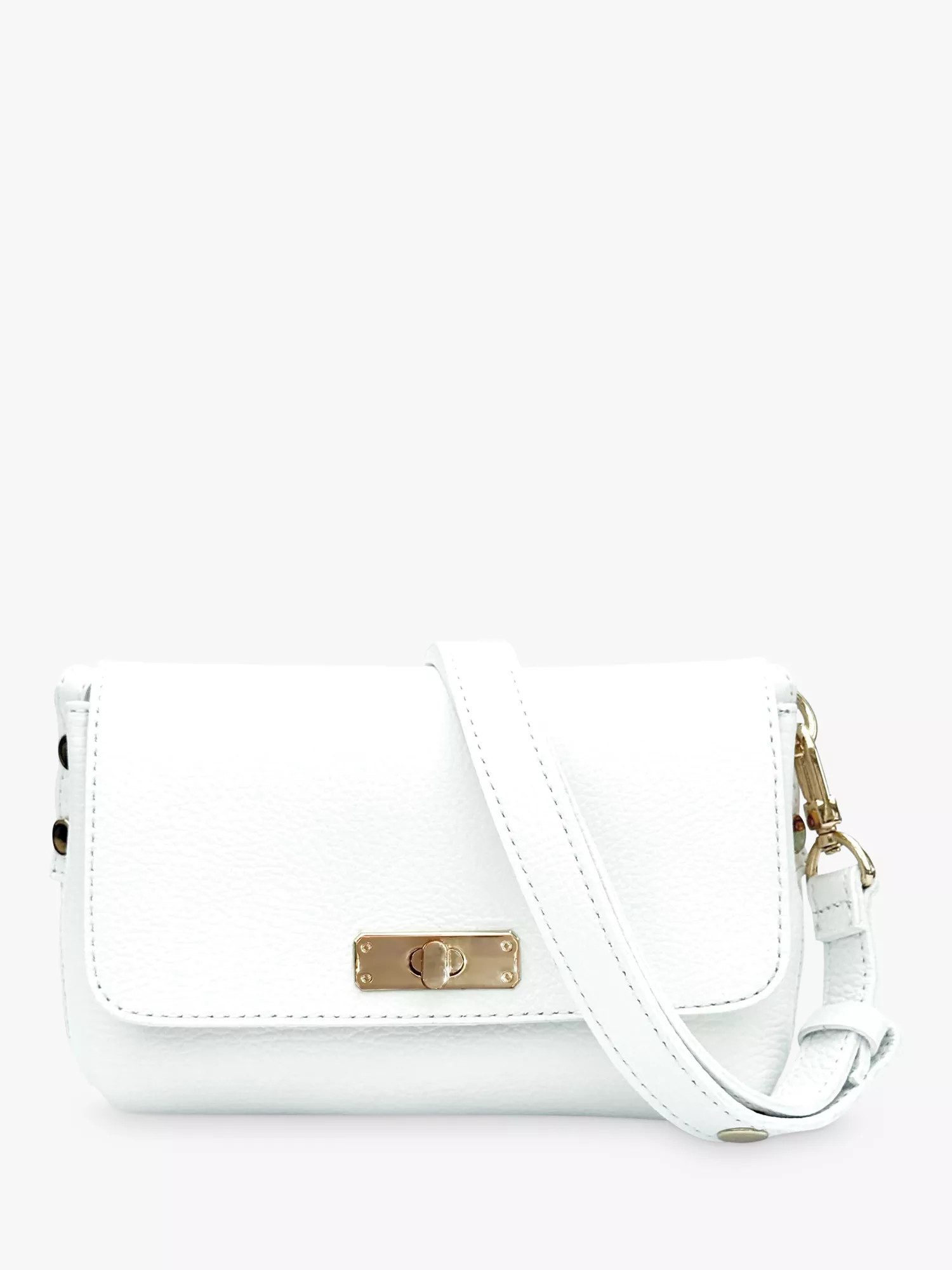 The Maisie Mini Leather Crossbody Bag, White | John Lewis (UK)