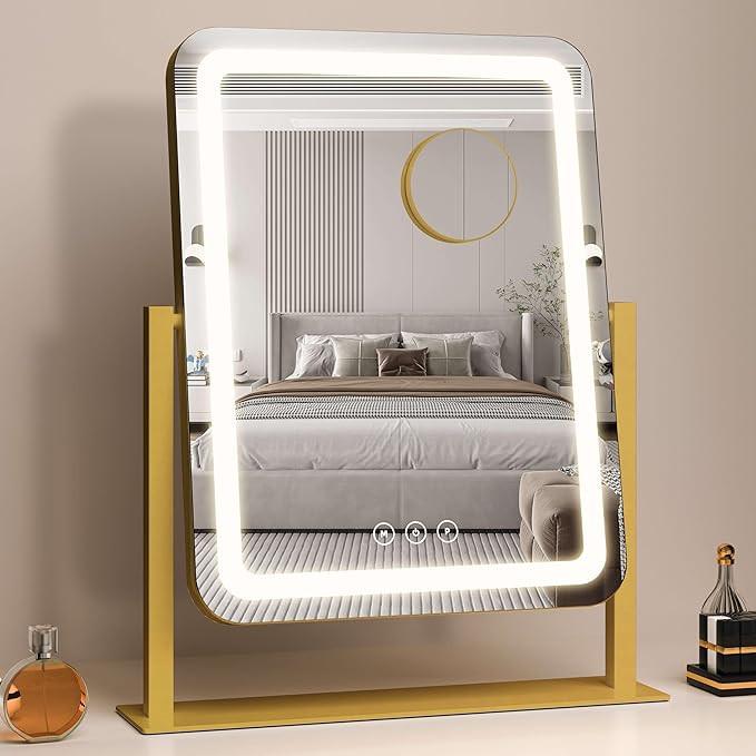 Vanity Mirror with Lights,13.1"×16.7"LED Makeup Mirror,Lighted Makeup Mirror with Lights, Smart ... | Amazon (US)
