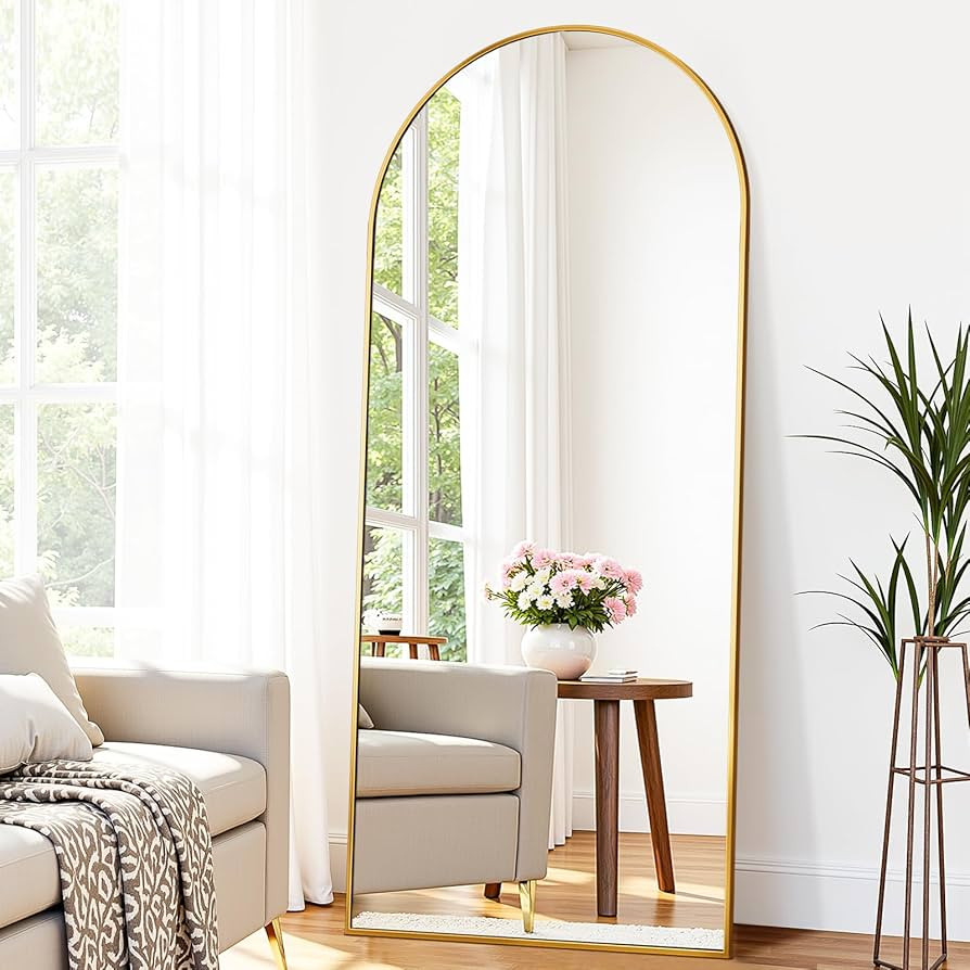 Suidia Arched Full Length Mirror, 59"x19" Floor Mirror Freestanding, Floor Standing Full Body Mir... | Amazon (US)