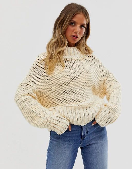 Free People my only sunshine chunky knit sweater | ASOS US