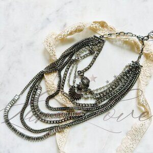 FREE PEOPLE The Pistols Stacked Chain Choker In Silver NWT | Poshmark